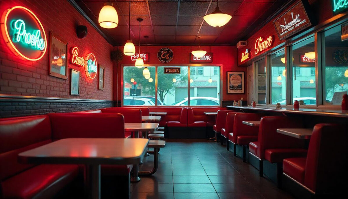 Chili’s Isn’t Just Losing Some Customers. It May Be Losing Their Memories. 1 Classic American diner interior with red booths and neon signs