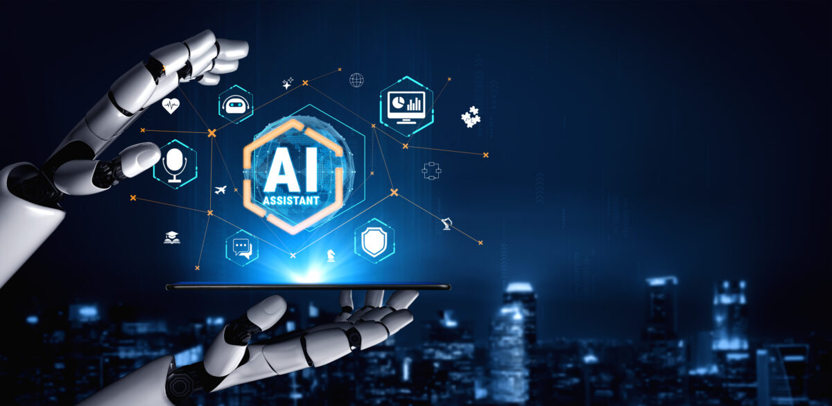 Data reveals AI systems are amplifying gender bias and digital abuse, UN Women says 1 Futuristic robotic hands display digital AI assistant symbols with urban skyline in the background representing advanced technology and innovation Quark