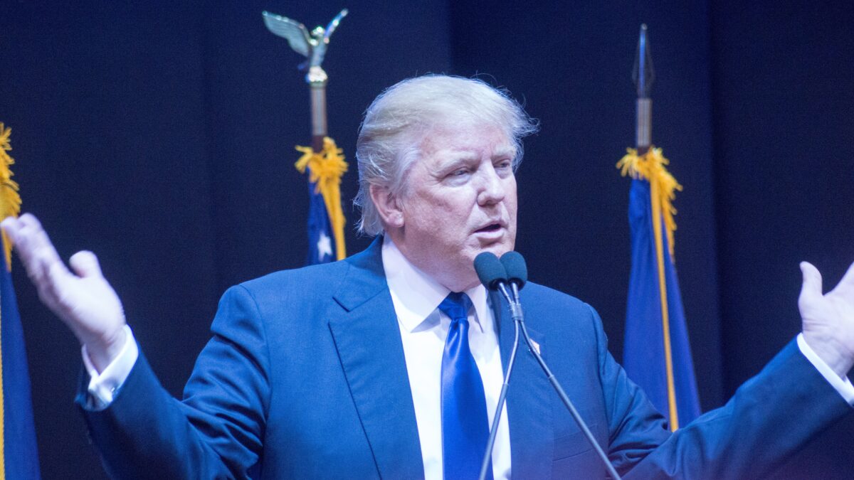 Trump speaking in Manchester, New Hampshire