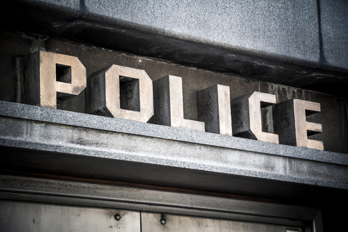 Police sign
