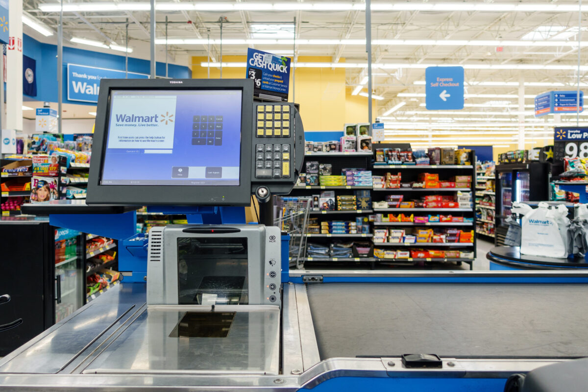 Walmart check-out machine.