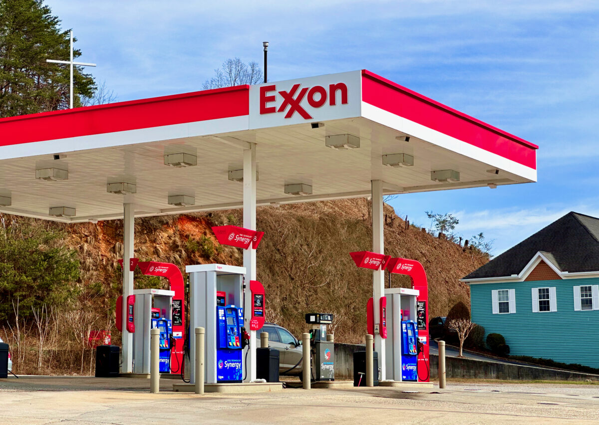 An ExxonMobil gas station in Hiawassee Georgia