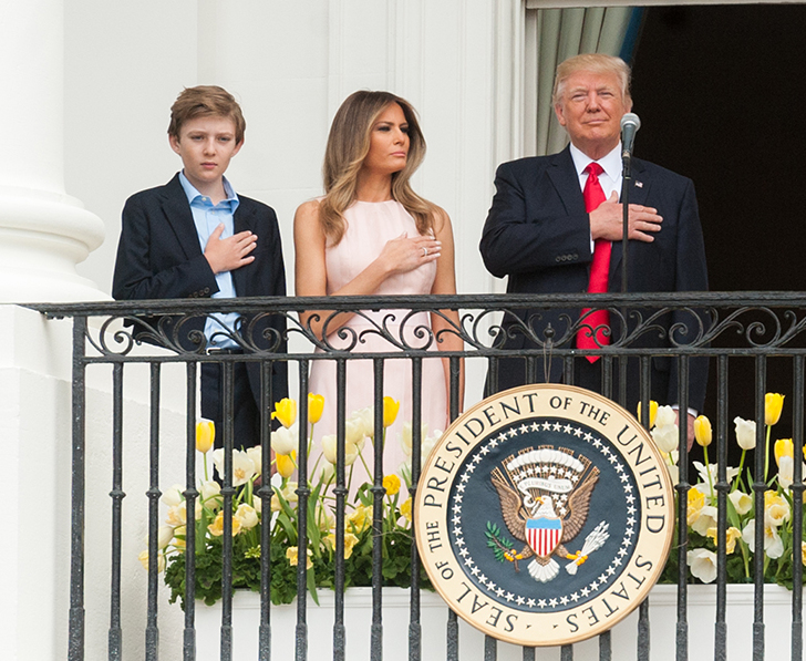 Trump family optics shift as Don Jr.’s wedding absence and Eric Trump tribute sharpen questions about legacy, loyalty, and succession. 2 Barron Melania and Donald Trump at 2017 Easter egg roll 33573170283 cropped