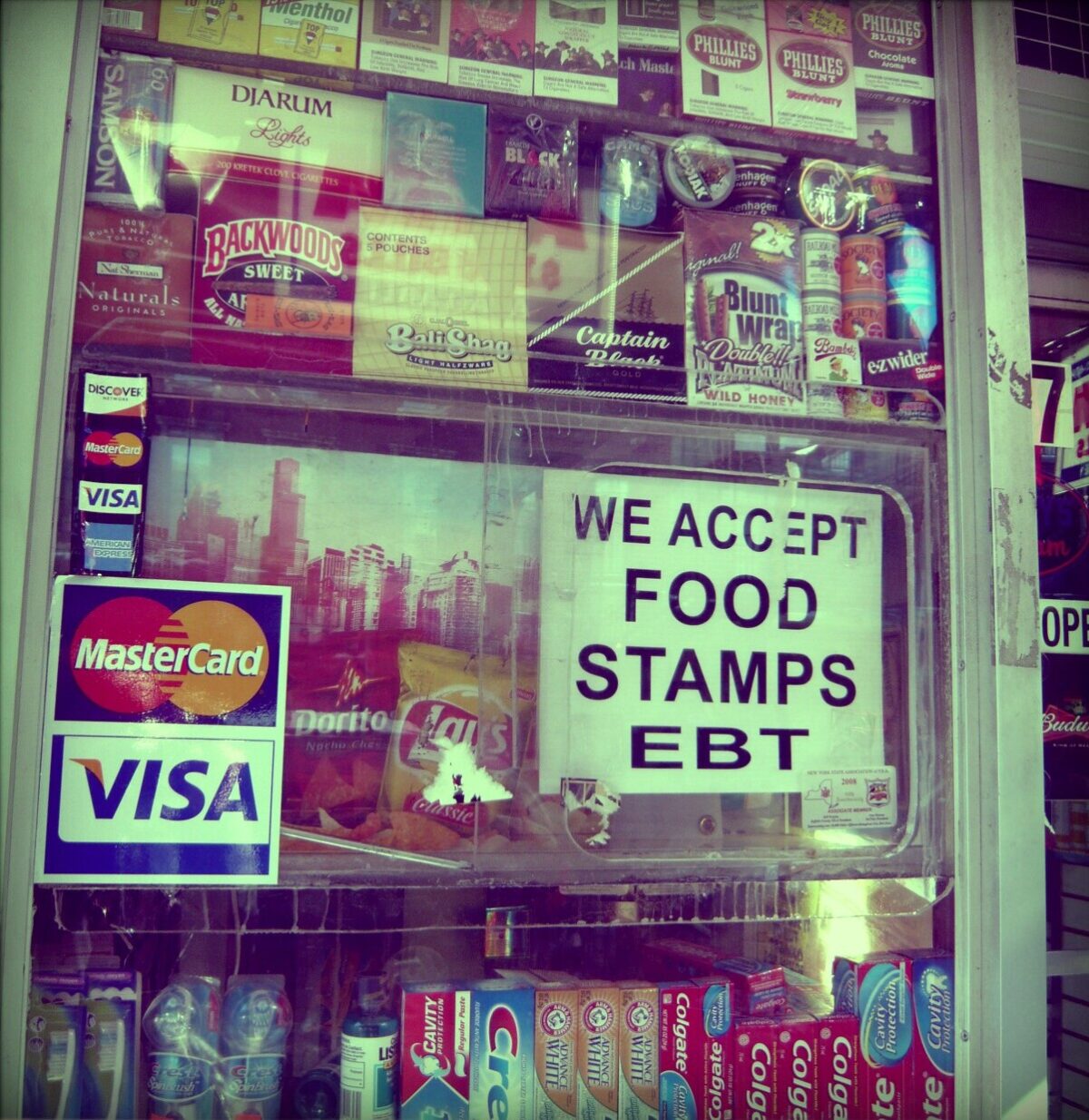 Brooklyn Deli with We Accept Food Stamps EBT sign