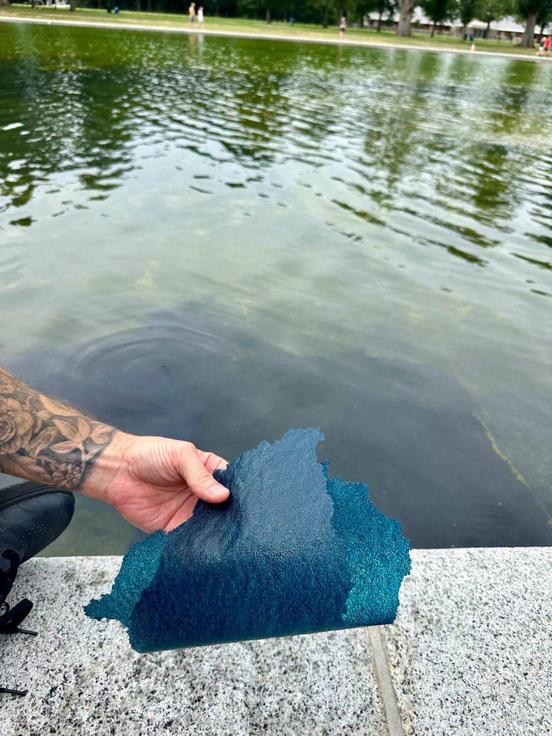 Lincoln Memorial Reflecting Pool Renovation Faces Scrutiny as Liner Peels 1 Lincoln Memorial Reflecting Pool Blue coating peeling