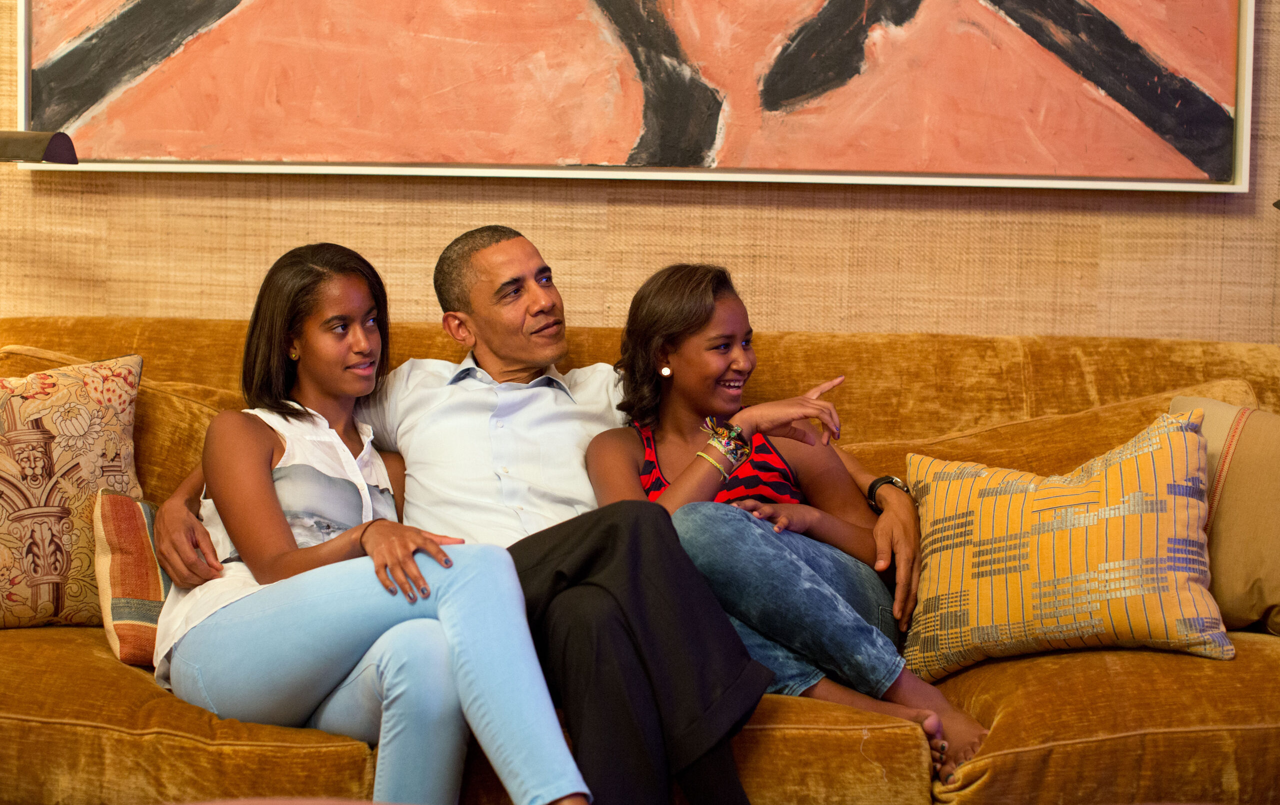 Obamas watch Michelle Obama speech scaled