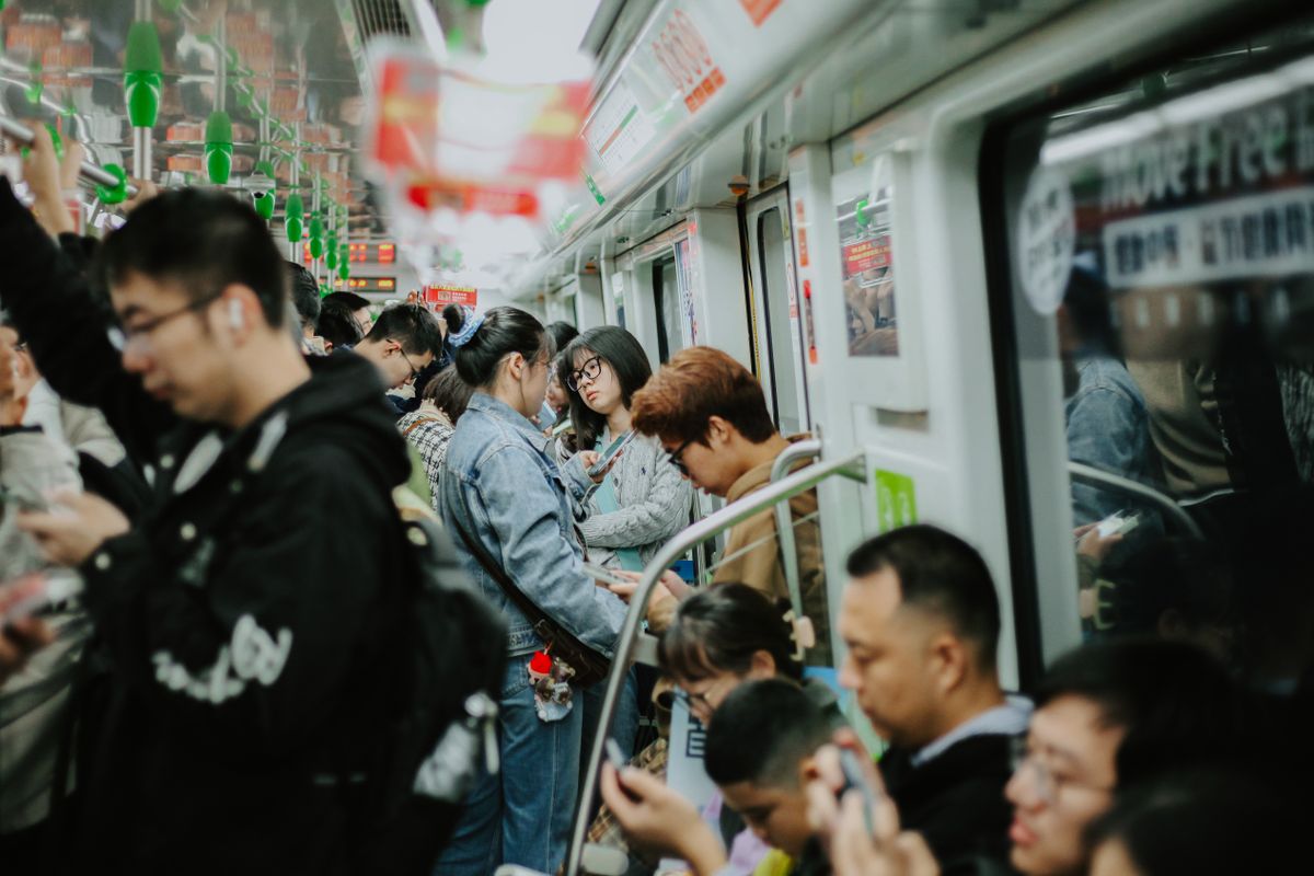 The Commute Is Back, But Workers Are Not Going Back to the Old Office Life 1 Crowded subway scene in Nanjing showing commuters during a typical day.