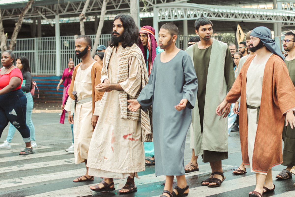 10 Truths Behind the Bloody Sign God Gave Abraham 2 Live reenactment of biblical disciples walking through city streets.