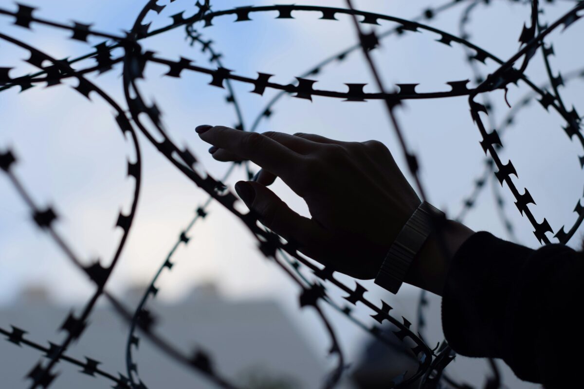 a-person-s-hand-near-barbed-wire-
