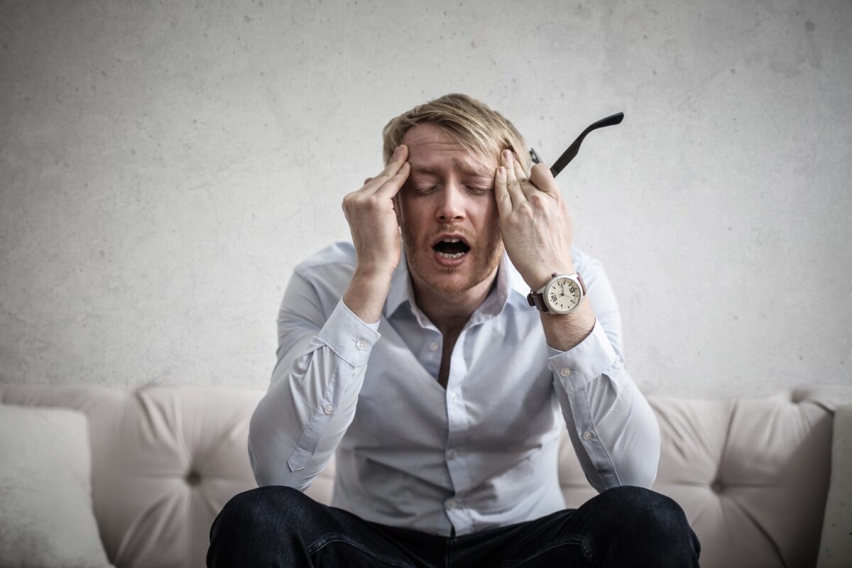 A man suffering from PTSD