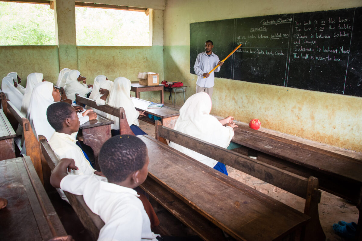 Traoré Draws a Firm Line on Religious Extremism and Demands Skills That Can Build Burkina Faso 2 KENDWA, ZANZIBAR - JAN 10, 2018: Students in a classroom during English lesson, Primary school at Kendwa, Zanzibar