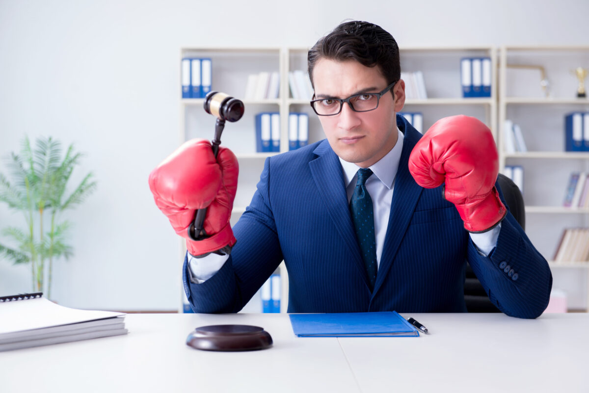 Lawyer working in his office