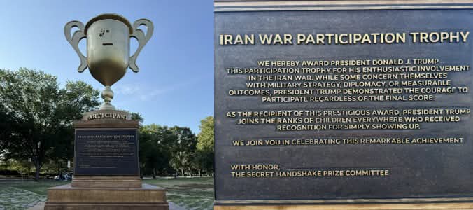 Trump’s Iran War “Participation Trophy” Sparks New Fight in Washington as National Mall Statue Raises Bigger Questions 1 WhatsApp Image 2026 07 15 at 01.41.15
