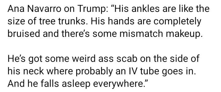 Ana Navarro Takes Aim at Trump’s Bruised Hands and Swollen Ankles as Health Questions Return 2 WhatsApp Image 2026 07 29 at 2.56.34 PM 1