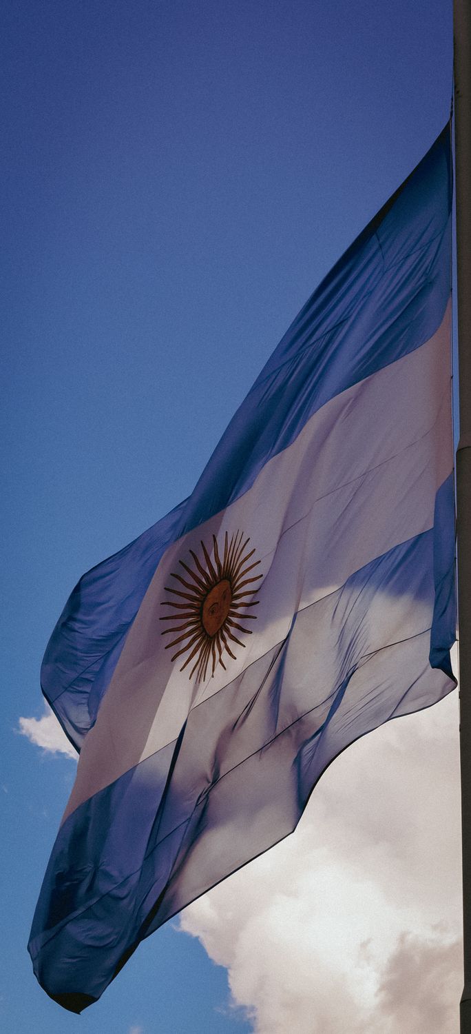Milei Expands Argentina’s Immigration Powers to Bar or Deport Foreigners Over Hate Speech Claims 2 A vibrant Argentinian flag flutters gracefully against a clear blue sky, symbolizing national pride.