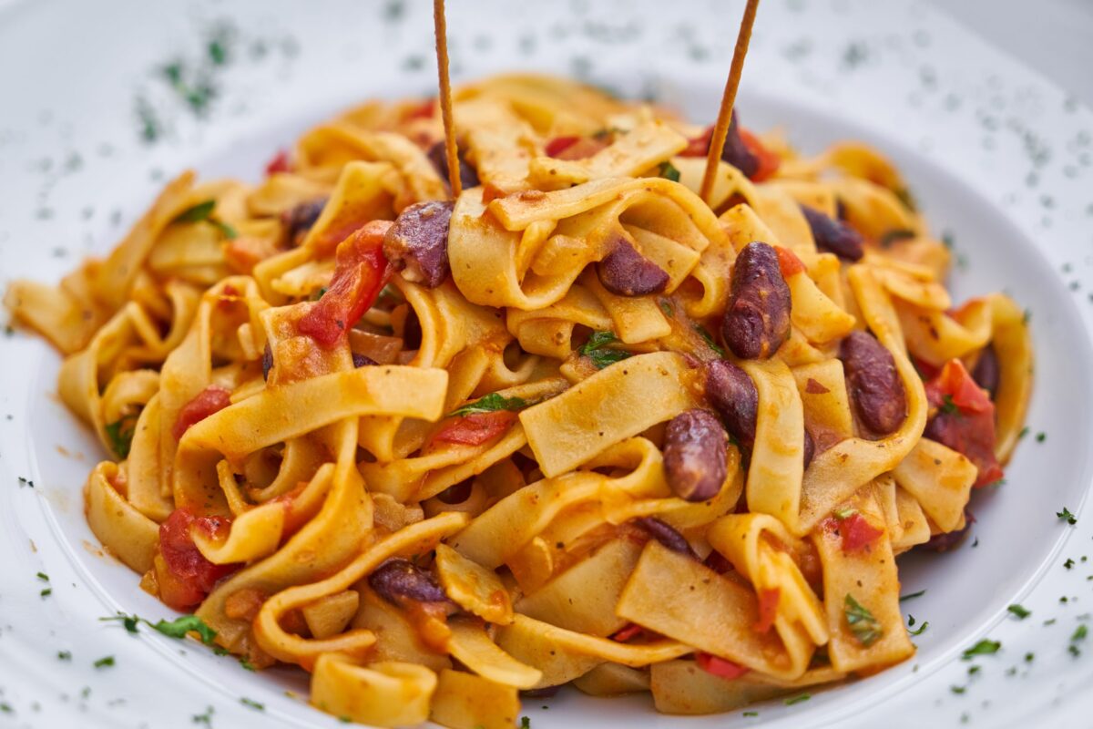 pasta-on-white-plate-on-focus-photo