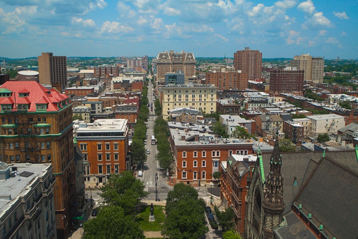 baltimore-cityscape-aerial-view-on-a-sunny-day