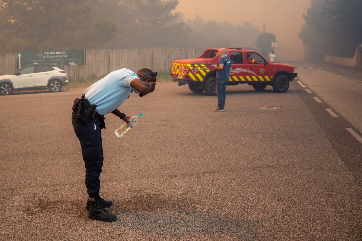 Police and emergency vehicles are responding to a smoke-filled area, showcasing action and teamwork.