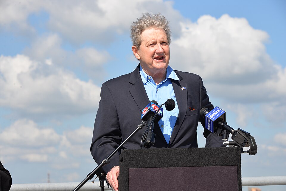 GOP Rift Deepens as John Kennedy Moves to Block Jan. 6 Rioters From $1.8 Billion Fund 1 Sen John Neely Kennedy Hurricane Season Press Conference May 27 2022 New Orleans IHNC Surge Barrier