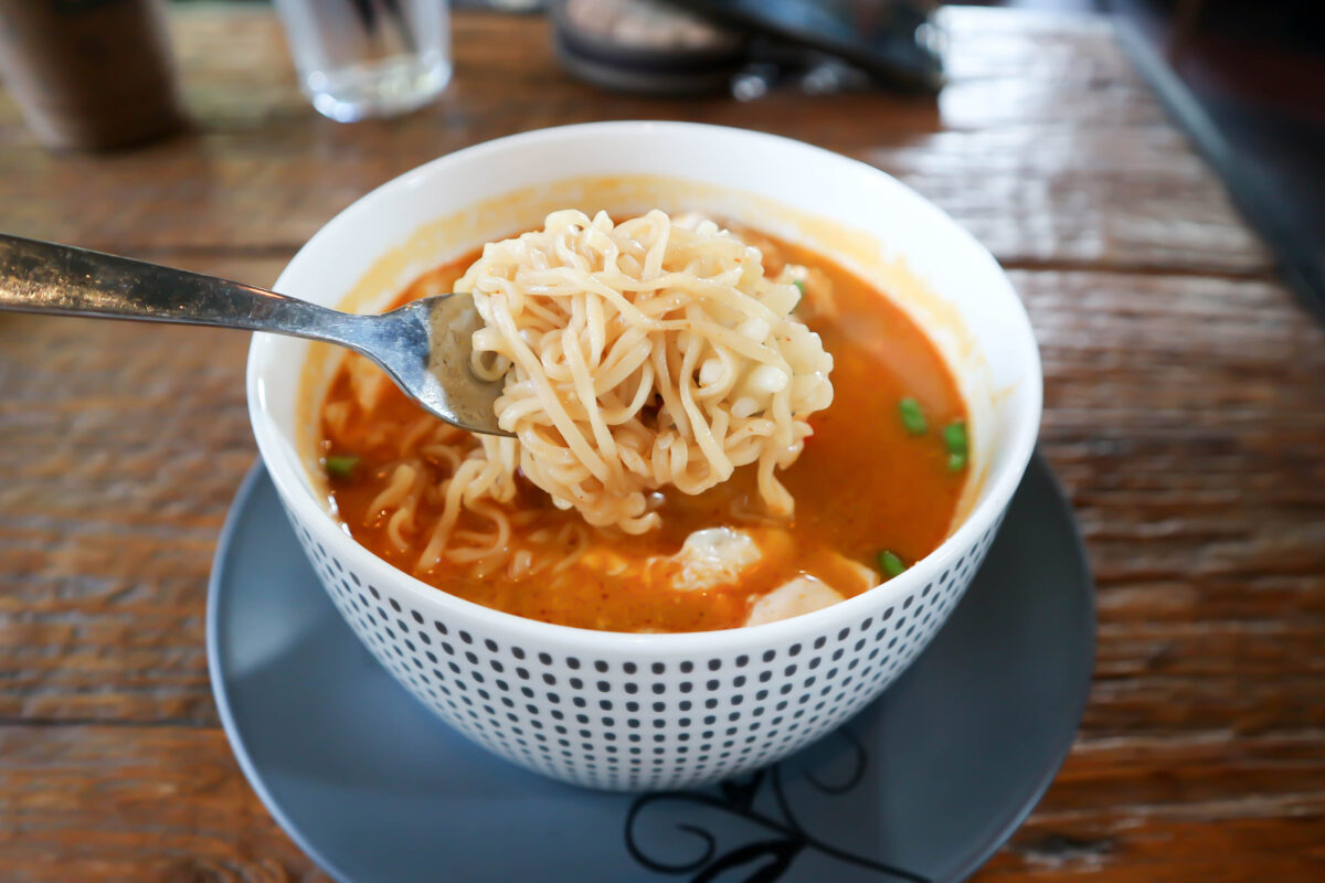 noodles or seafood noodles, squid noodles