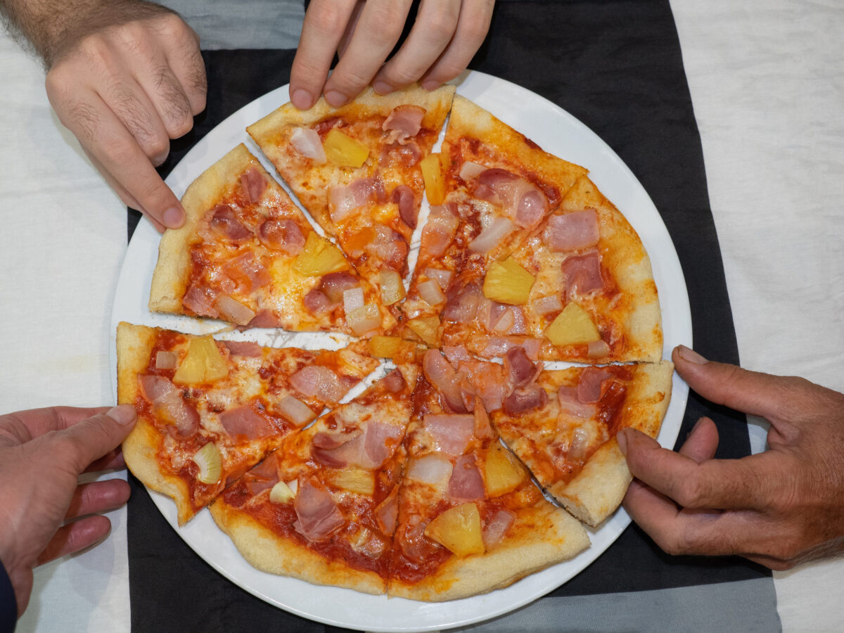10 Popular Dishes That Aren’t From the Places They’re Named After 1 Eating Pizza. Group Of Friends Sharing Pizza. Fast Food, Leisure