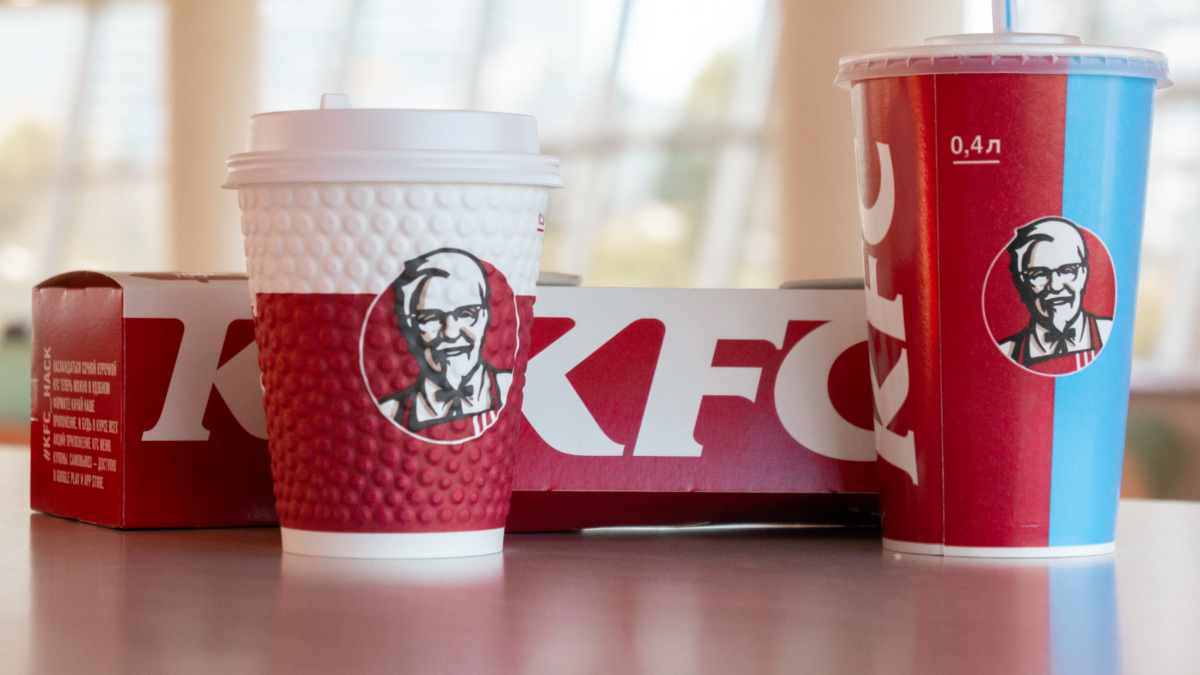 KFC Chickens, french fried and drink in KFC restaurant