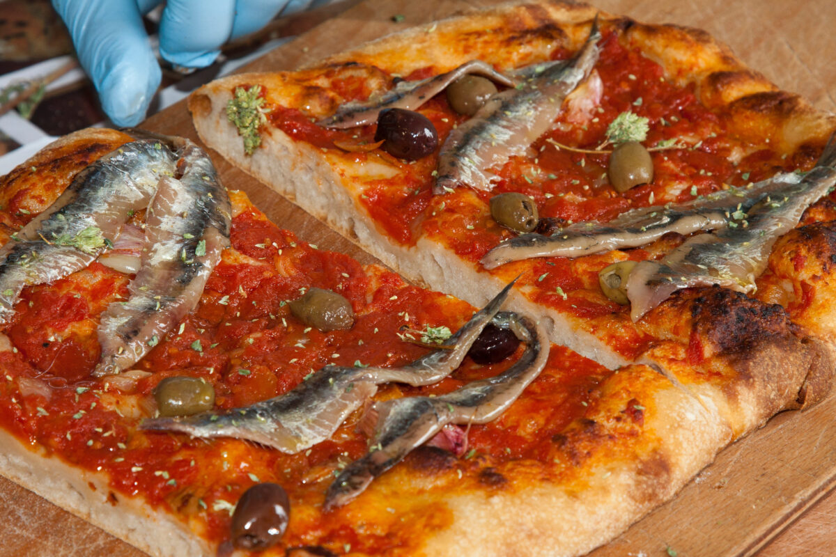 sardenaira pizza with sardines typical western ligurian riviera salty cake