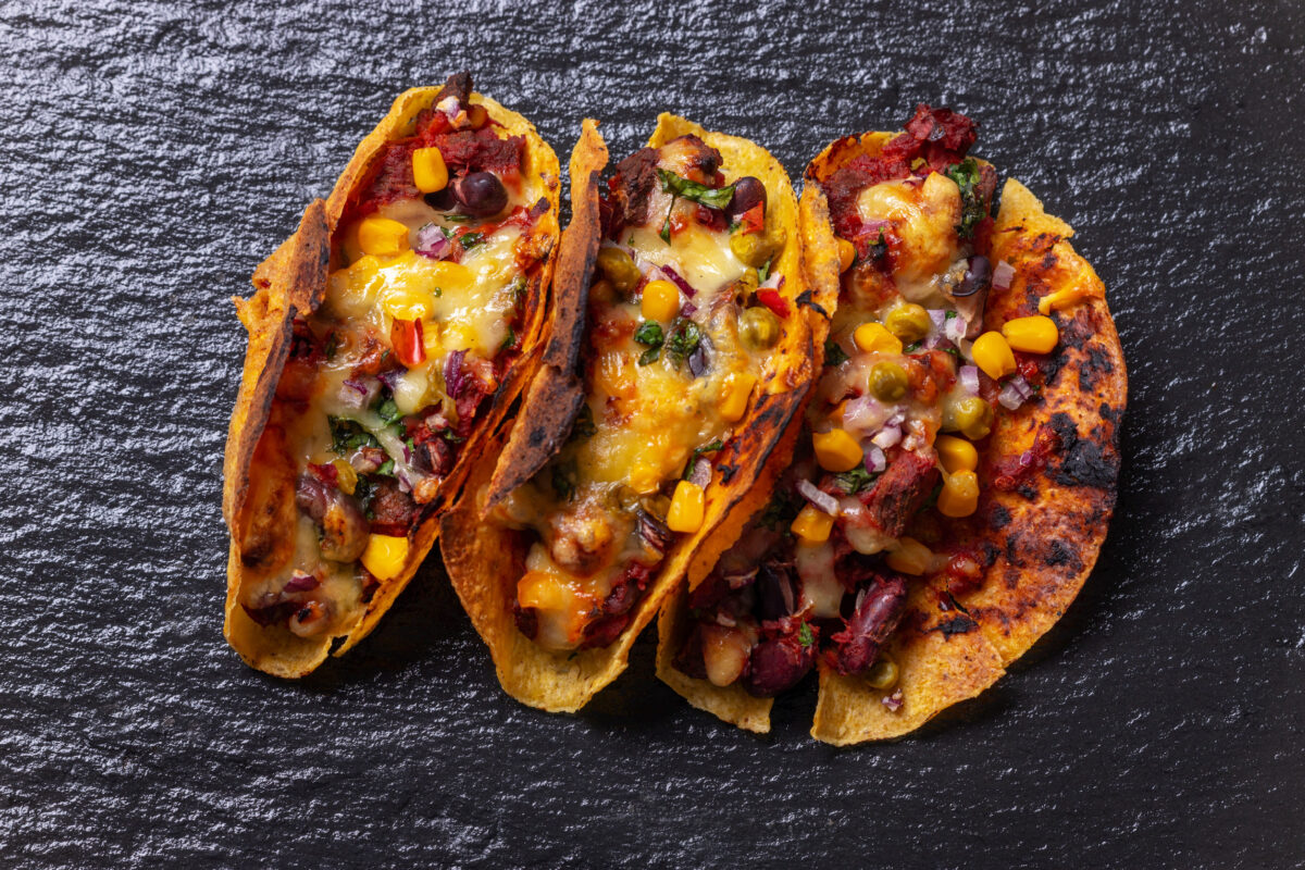 9 Slow-Cooker Dinners You Can Start Before the School Run 1 overview of grilled tacos on slate