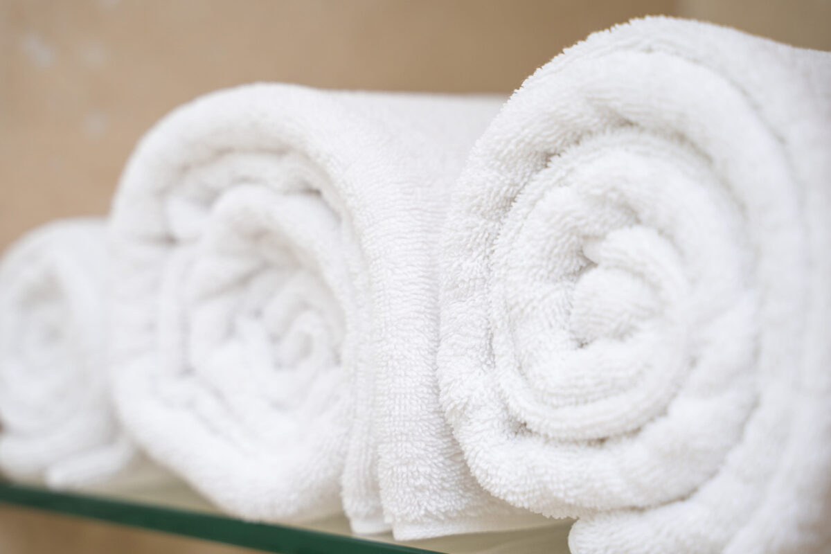 white towel in shower room,towel