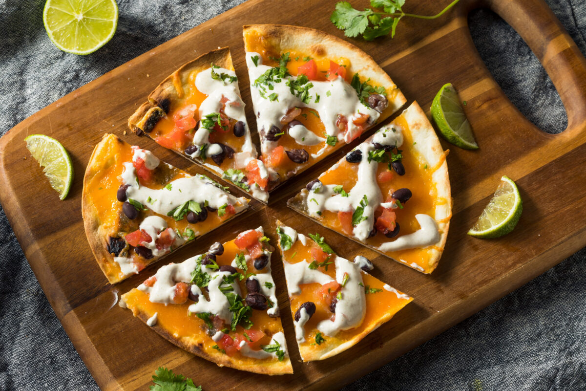 9 Lunchbox Ideas for Kids Who Are Tired of Sandwiches 2 Homemade Open Faced Quesadilla Cheese Crisp with Tomato and Beans