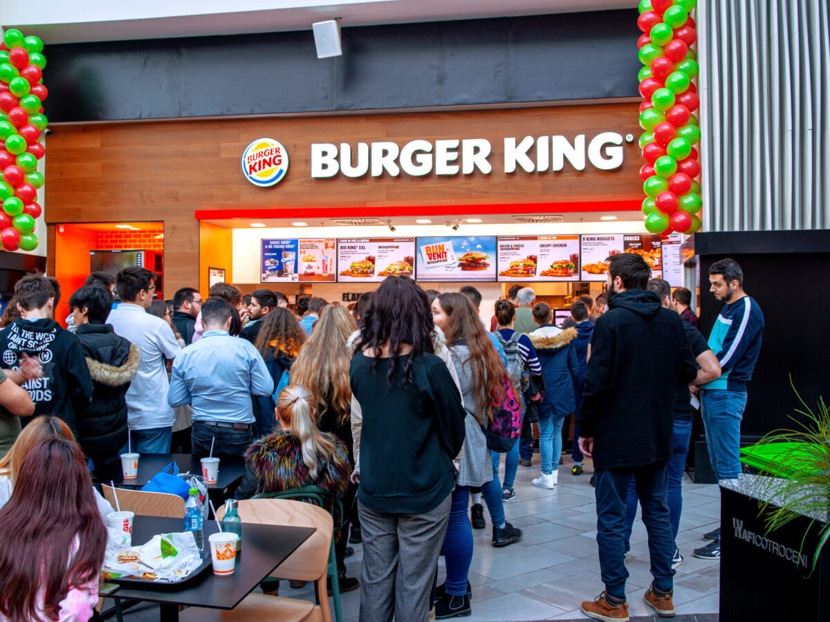 19 December 2019-Bucharest, Romania. The opening of the Burger King full of people