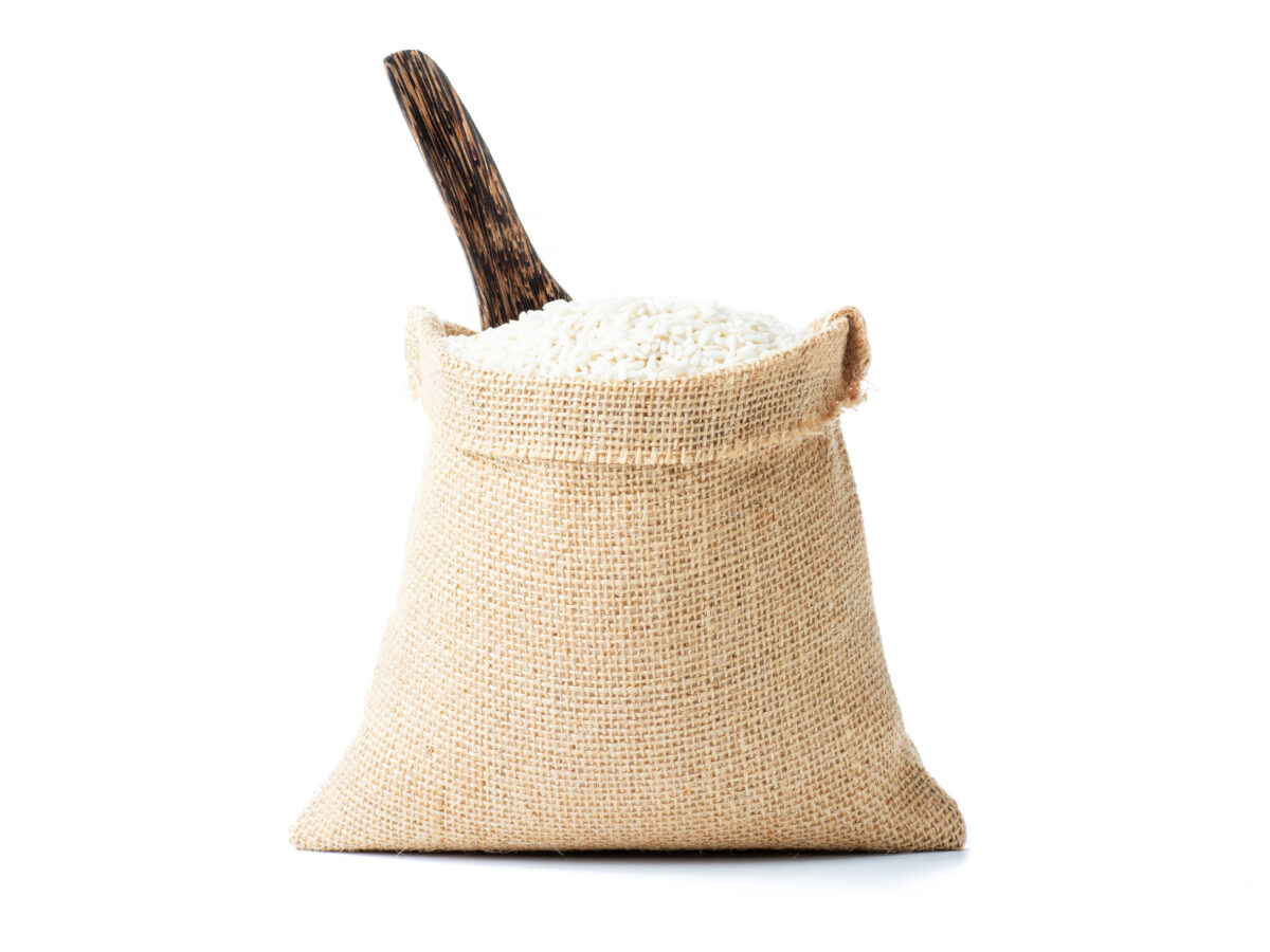 Sticky rice isolated on white background