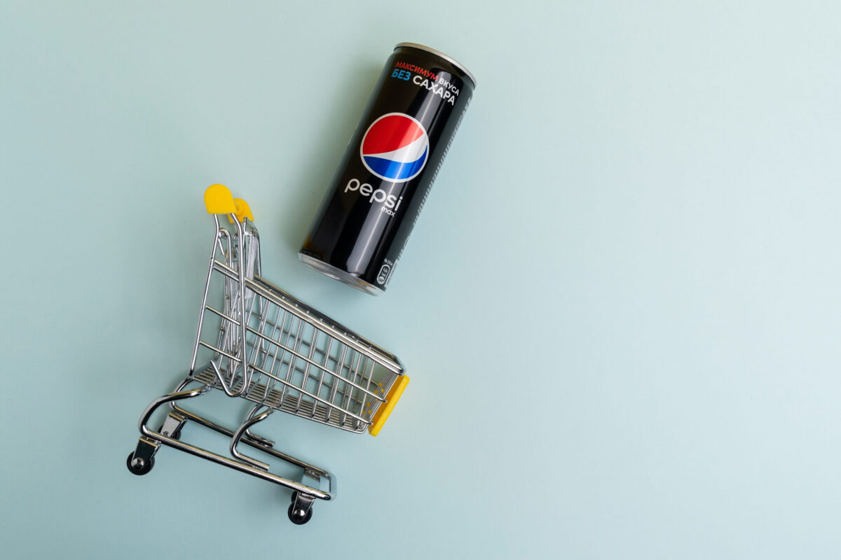 Tyumen, Russia-October 15, 2021: Pepsi without sugar logo. Copy space