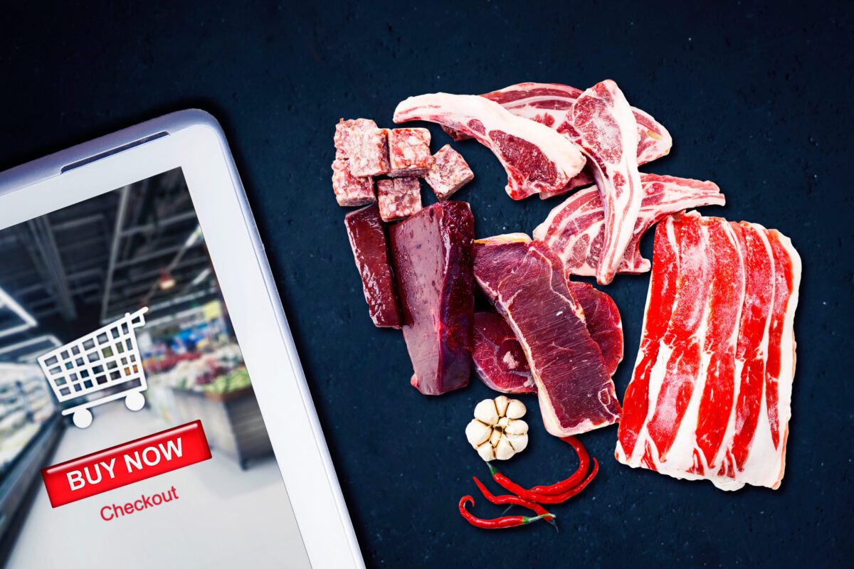 Over 160,000 Pounds of Meat Recalled Over False USDA Inspection Marks: What to Check 2 Image of cellphone displaying supermarket online with various meats on the black table