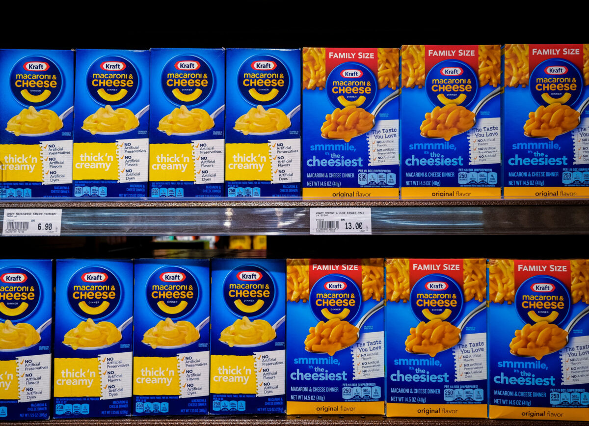 KUALA LUMPUR, MALAYSIA - MAY 04, 2020: Several boxes of Kraft Macaroni & Cheese at the grocery store.