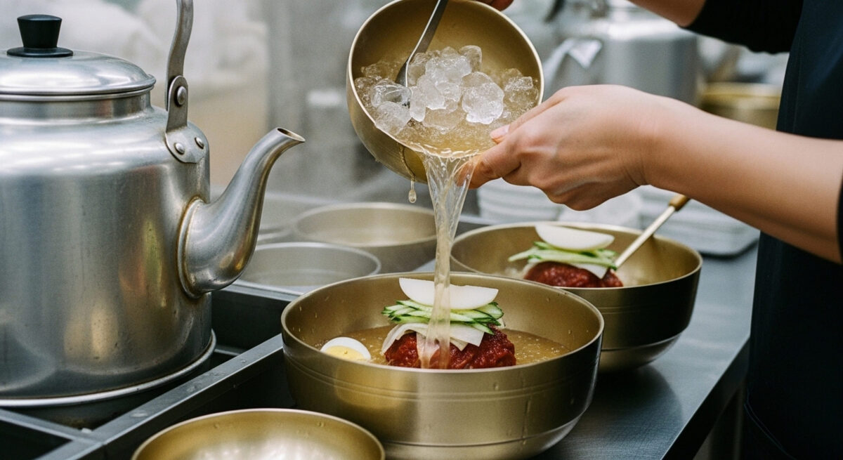 Authentic Street Food Scene with Traditional Local Cuisine and Vibrant Market Atmosphere
