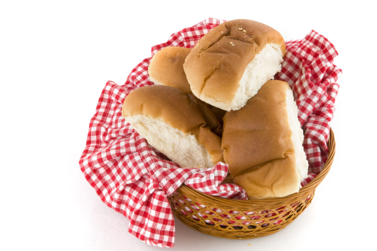 Little bread rolls in a basket
