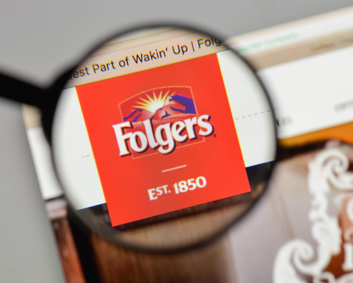 Milan, Italy - August 10, 2017: Folgers logo on the website homepage.